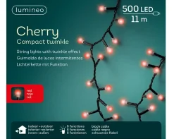 500 Cherry Red Compact Christmas Lights