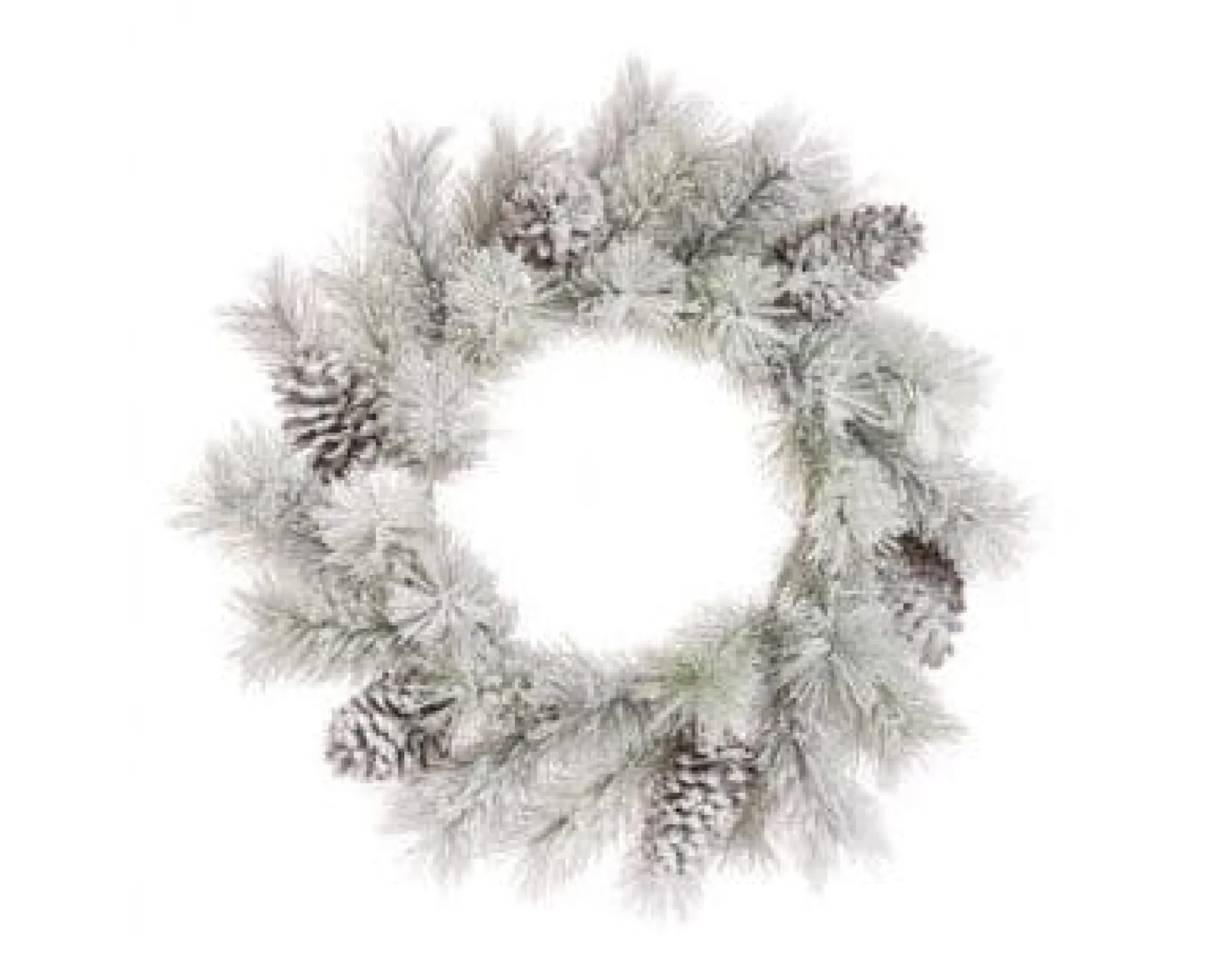 24″ (60Cm) Flocked Pinecone Christmas Wreath