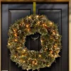 24″ (60Cm) Glittery Bristle Pine Pre-Lit Christmas Wreath