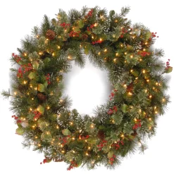 48″ (122Cm) Wintry Pine Pre-Lit Christmas Wreath
