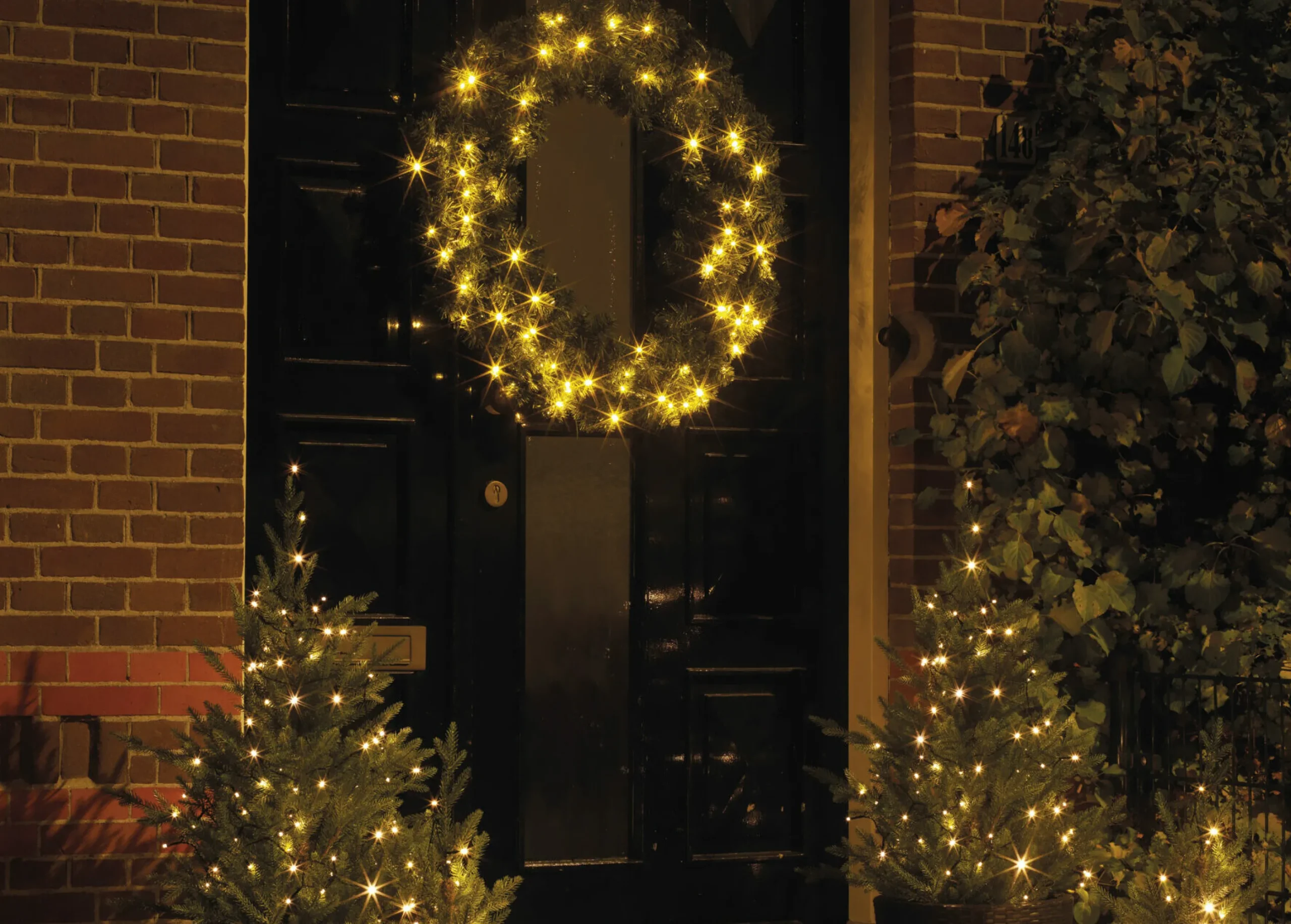 192 Durawise Classic Warm White Battery Christmas Lights With Timer (Black Wire)