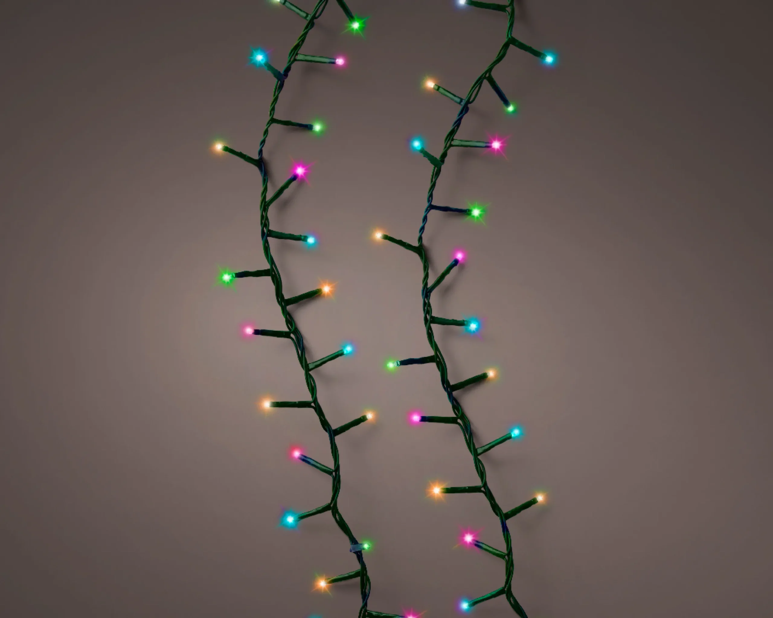 1000 Led Multicolour Compact Twinkle Christmas Lights With Green Cable
