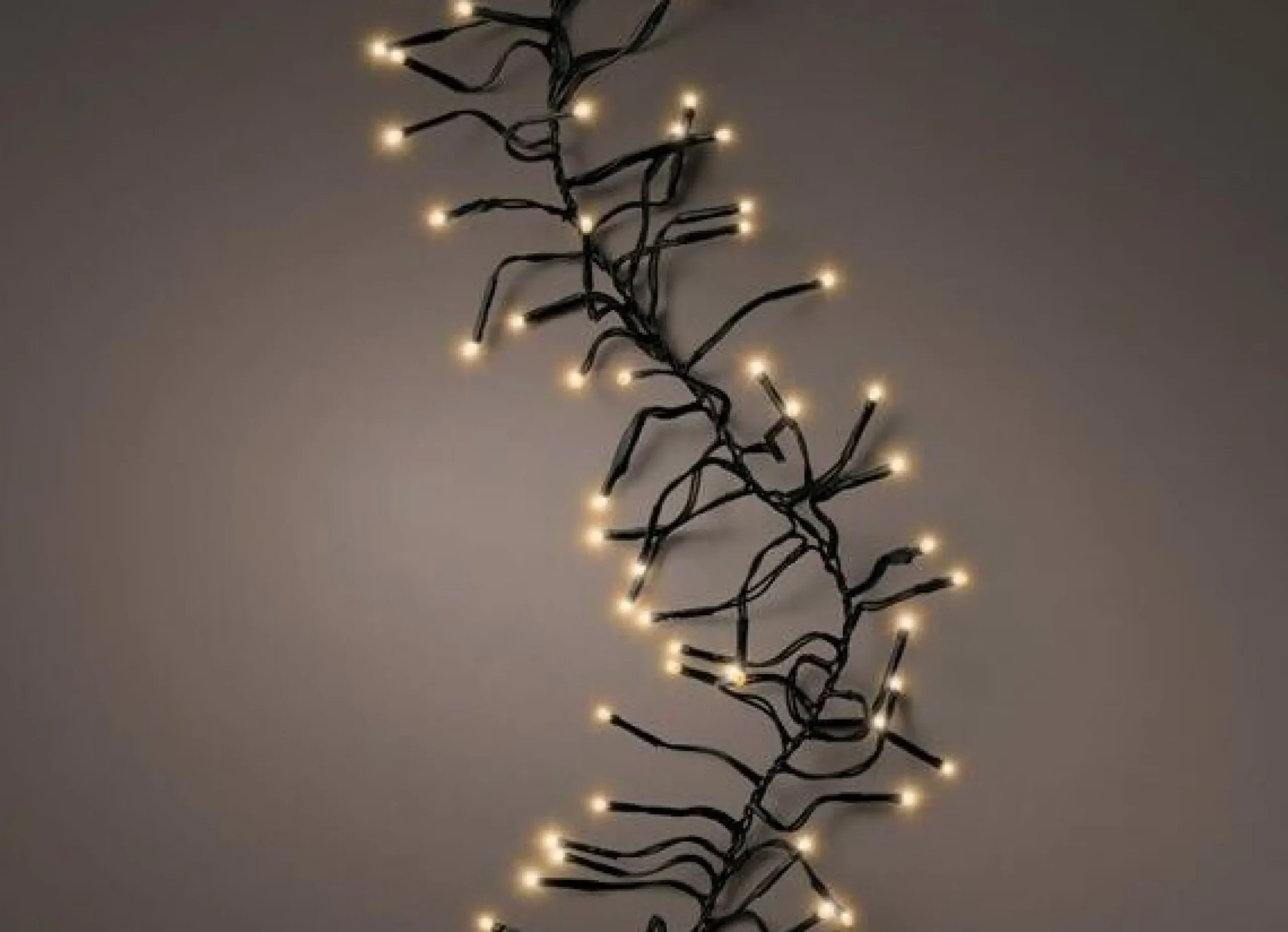 1512 Led Twinkle Cluster Christmas Lights Warm White With Green Cable