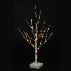 Artificial Birch Christmas Tree With 50 Led Lights – 2 Feet