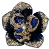 Blue And Gold Sequin Magnolia Clip