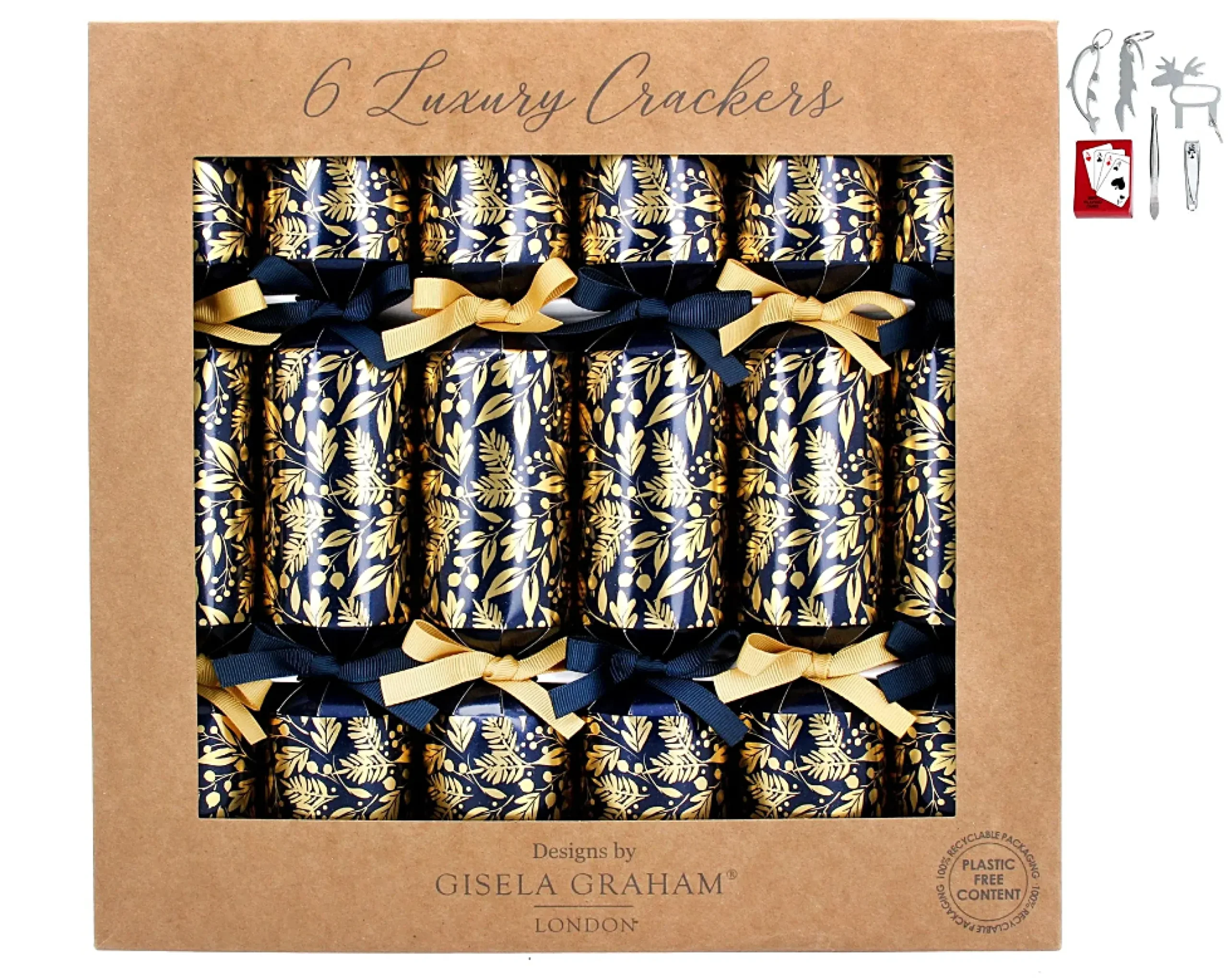 Christmas Crackers – Blue Gold Floral Design