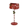 Christmas Zinc Santa Mailbox On Stand 89Cm