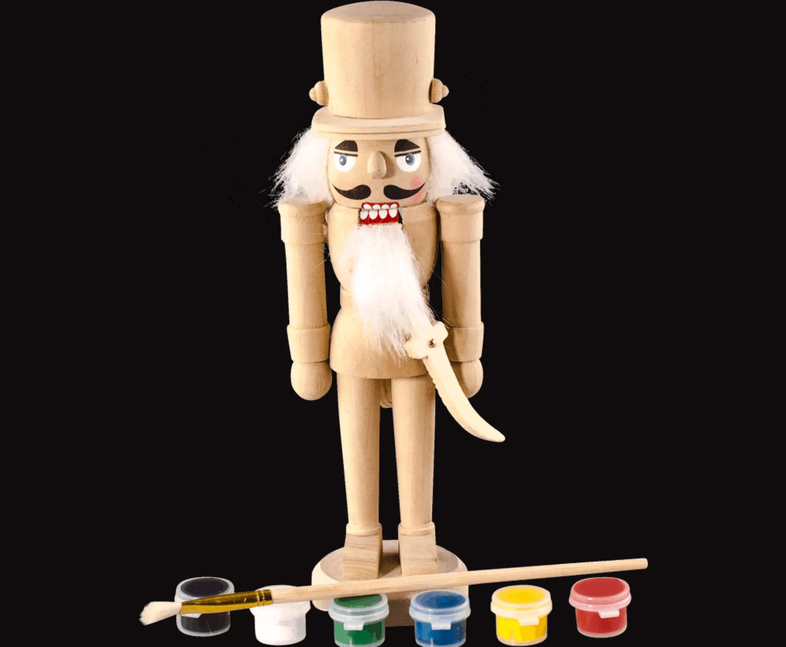 20Cm Diy Nutcracker With Brush And Paint