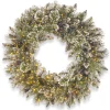 30″(76Cm) Glittery Bristle Pre-Lit Christmas Wreath With Pine Cones & 400 Warm White Led Infinity Lights