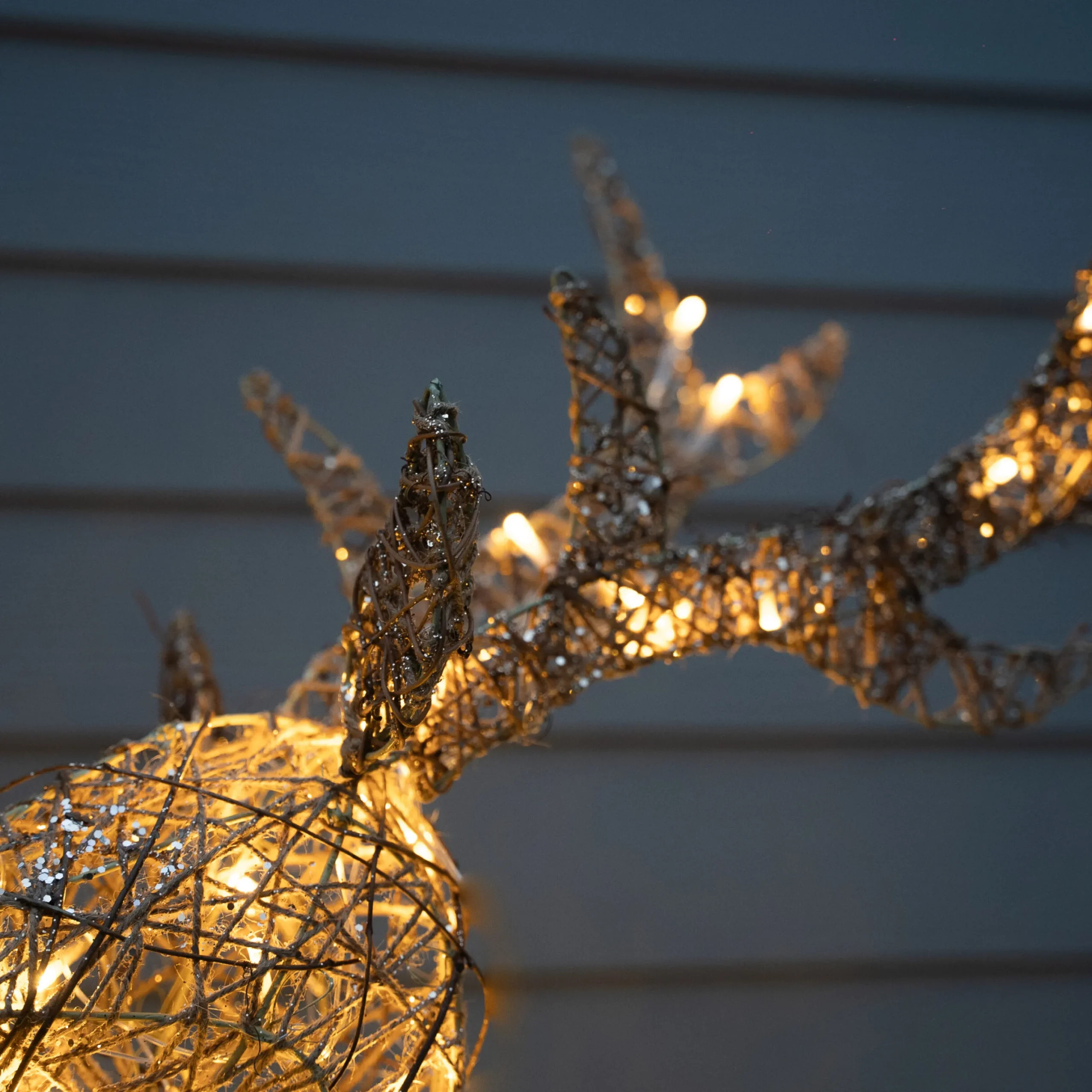 130Cm Gold Glitter Reindeer With 80 Warm White Led Lights