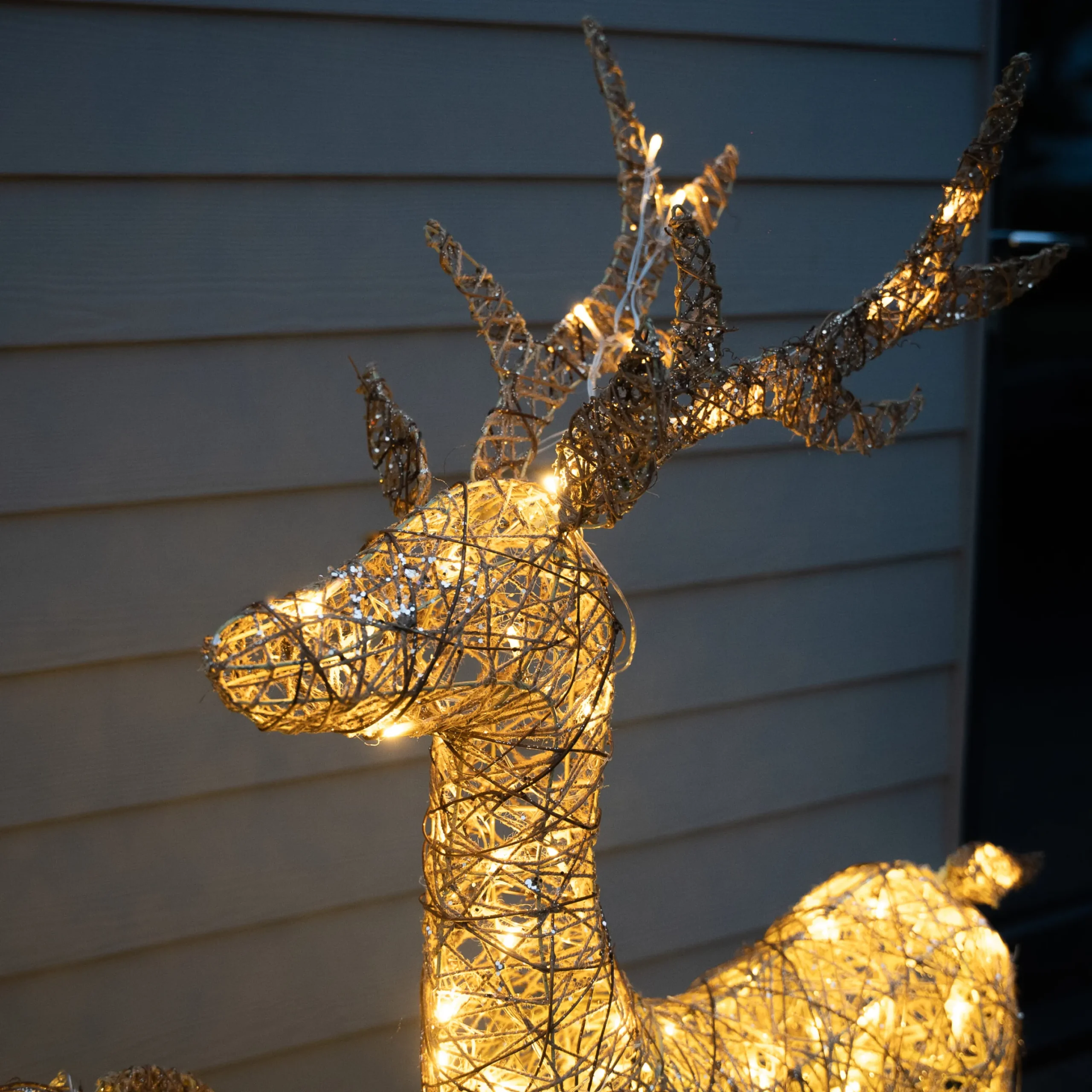 130Cm Gold Glitter Reindeer With 80 Warm White Led Lights