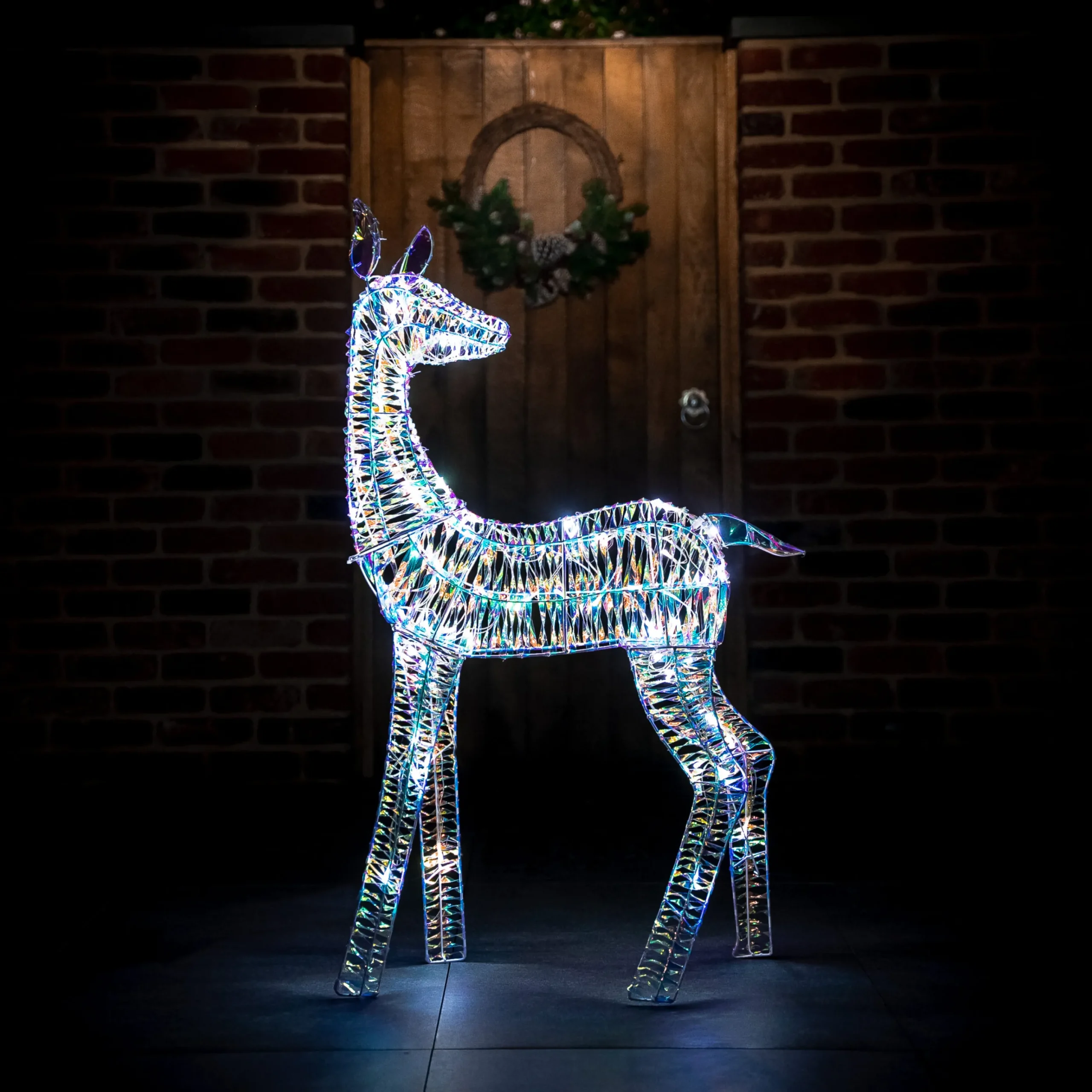 110Cm Iridescent Reindeer With 70 White Led Lights