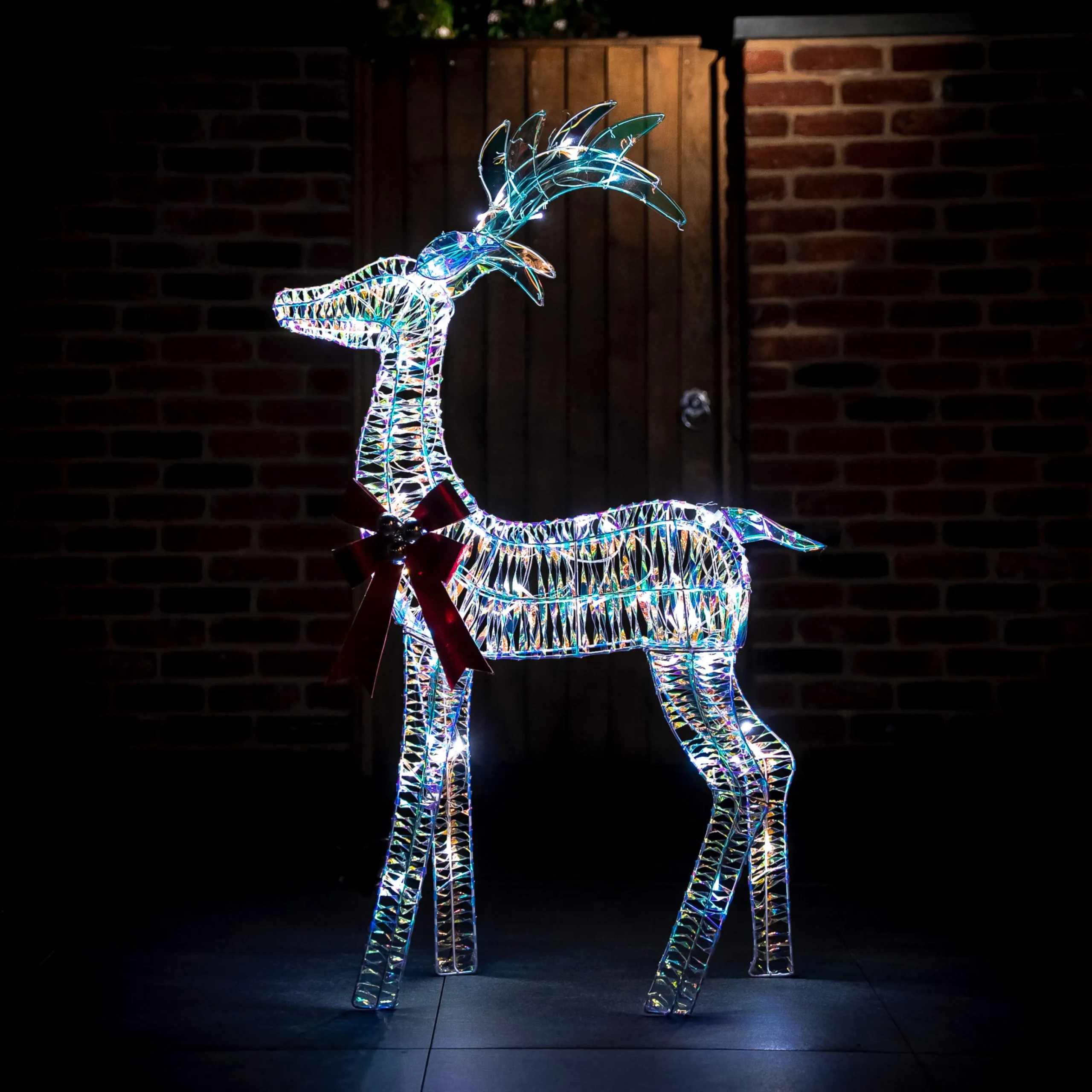 110Cm Iridescent Reindeer With 70 White Led Lights