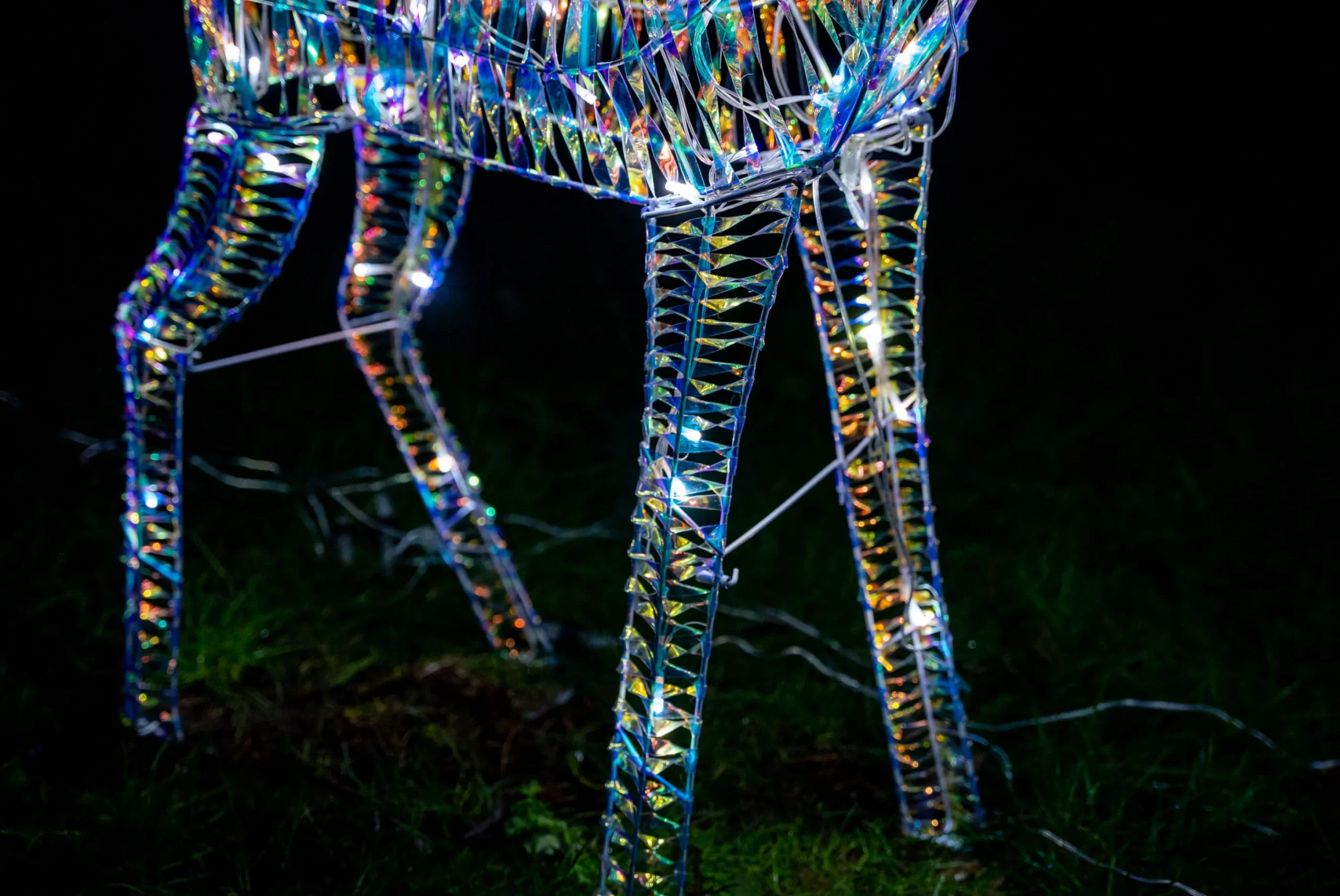 110Cm Iridescent Reindeer With 70 White Led Lights