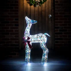 110Cm Iridescent Reindeer With 70 White Led Lights