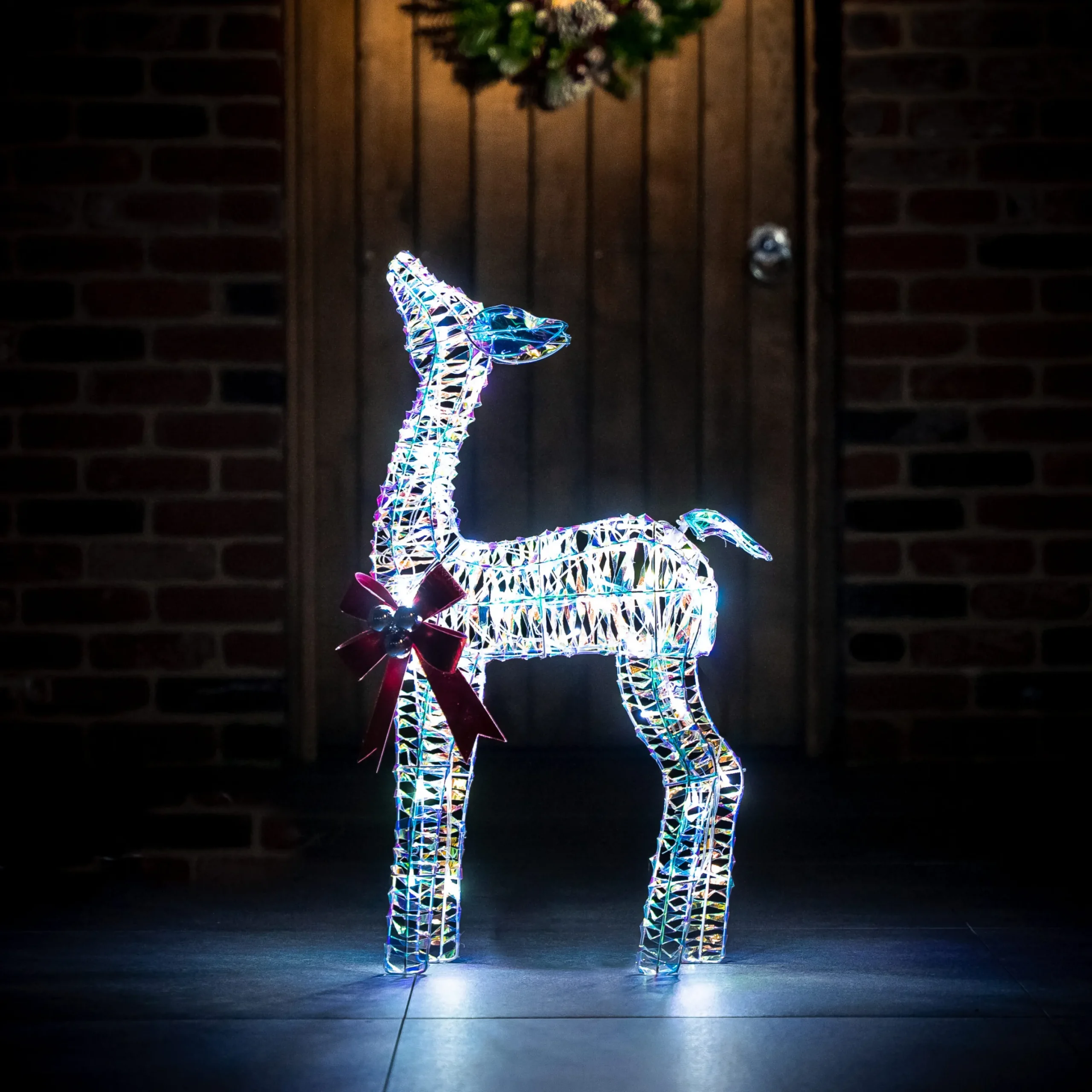 110Cm Iridescent Reindeer With 70 White Led Lights