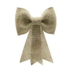 30Cm Light Gold Glitter Bow Medium