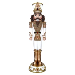122Cm Nutcracker In White And Gold