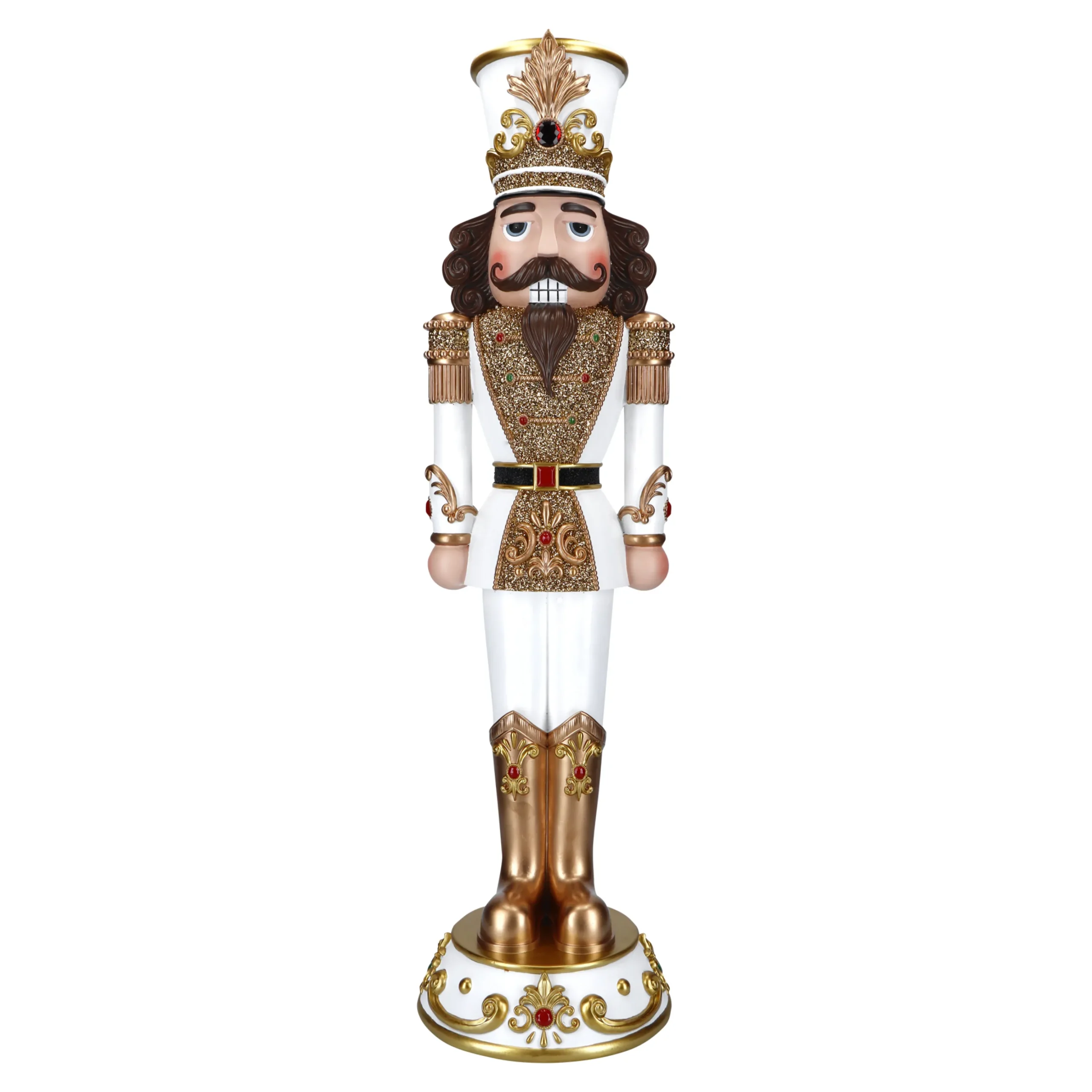 122Cm Nutcracker In White And Gold