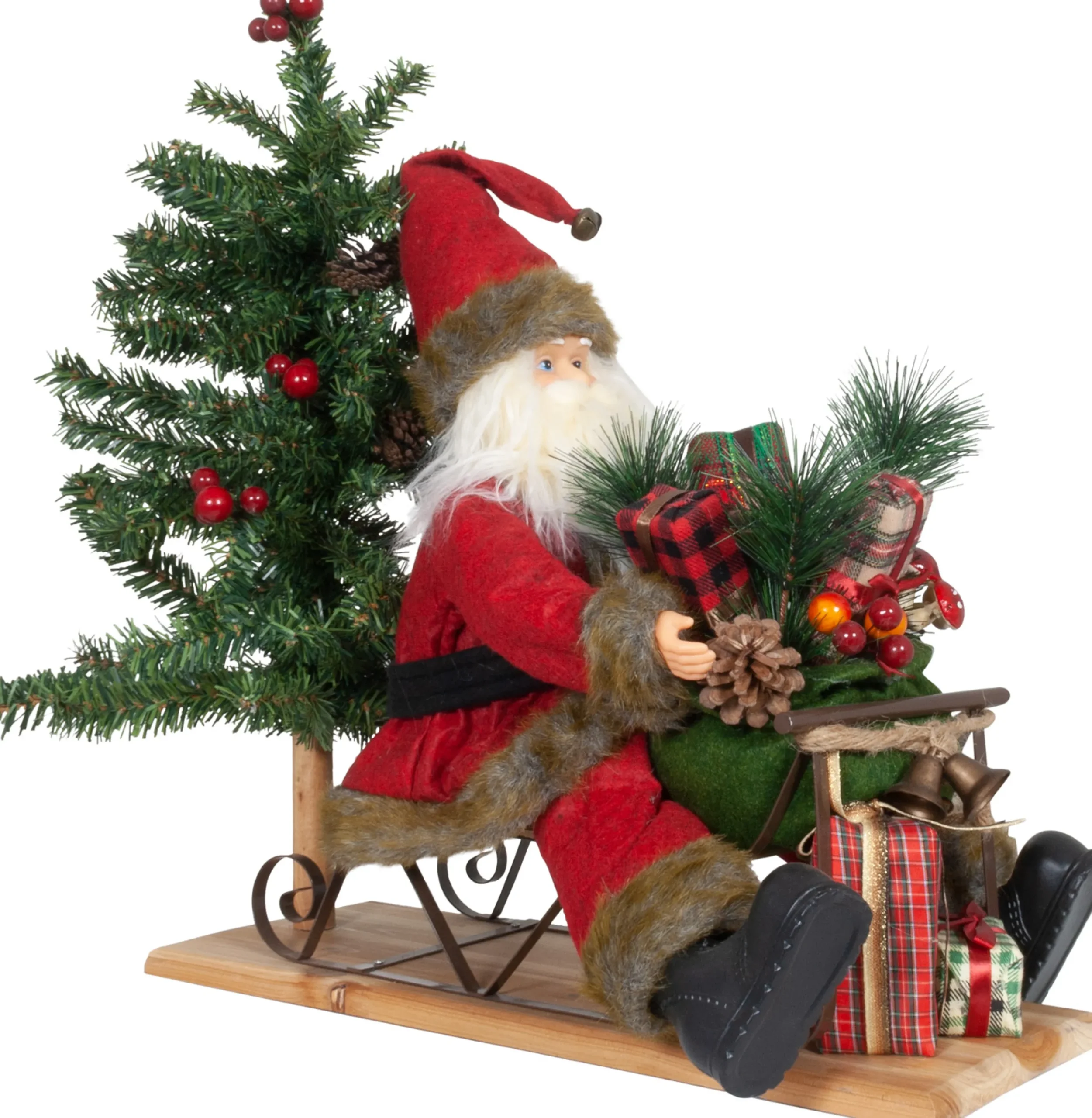 45Cm Santa On Sleigh