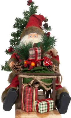 45Cm Santa On Sleigh