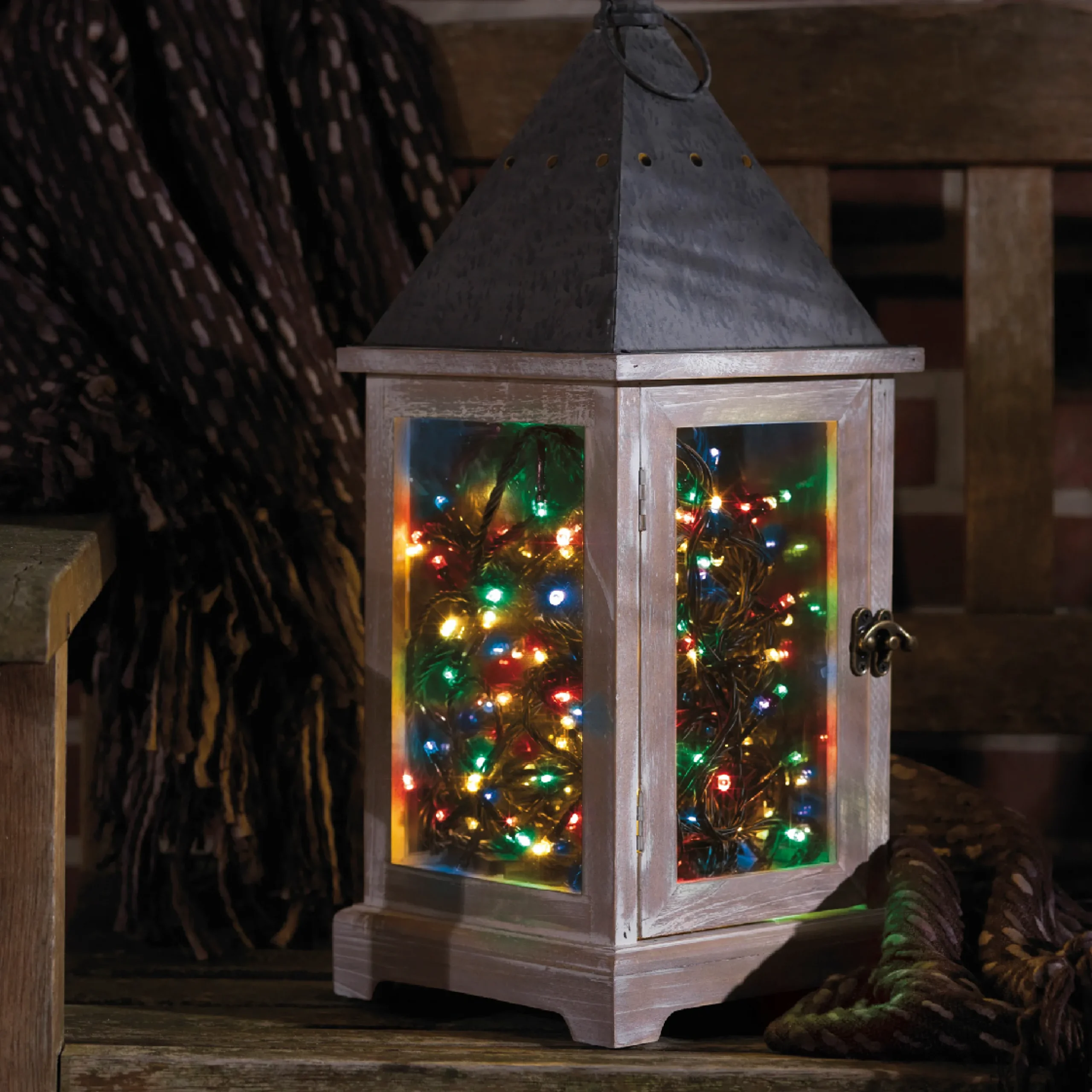 Durawise Multicoloured Battery Christmas Lights With Timer (Black Wire) Various Sizes