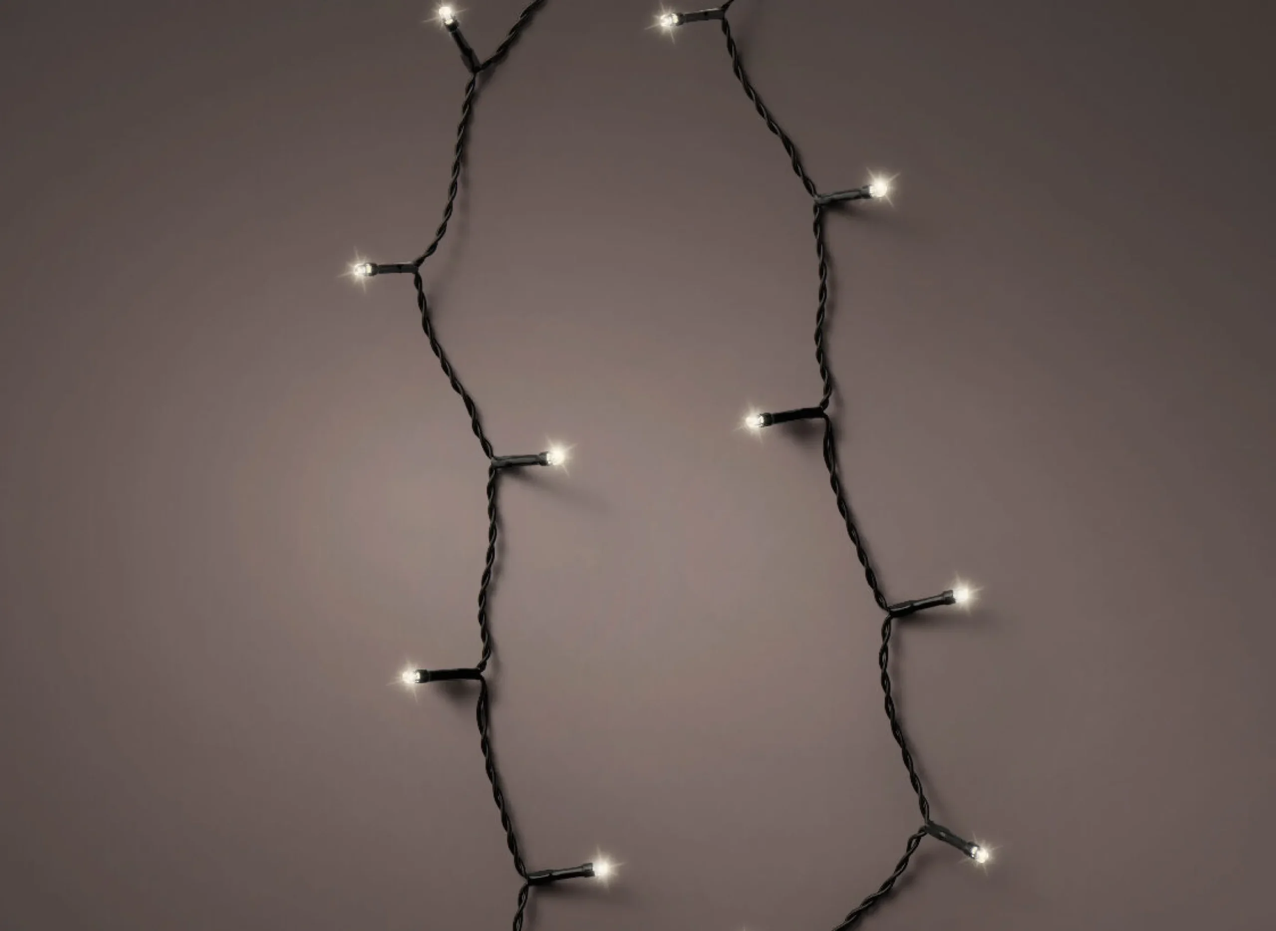 Durawise Warm White Battery Christmas Lights With Timer (Black Wire) Various Sizes