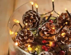 Durawise Warm White Battery Christmas Lights With Timer (Black Wire) Various Sizes