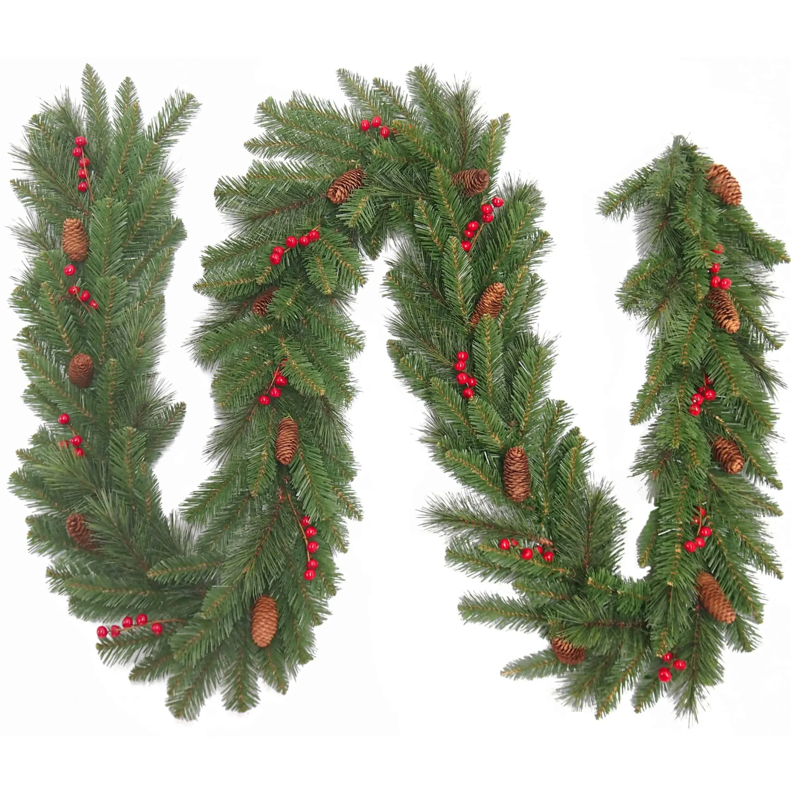 9Ft Everyday Collection Christmas Garland With Pine Cones & Red Berries