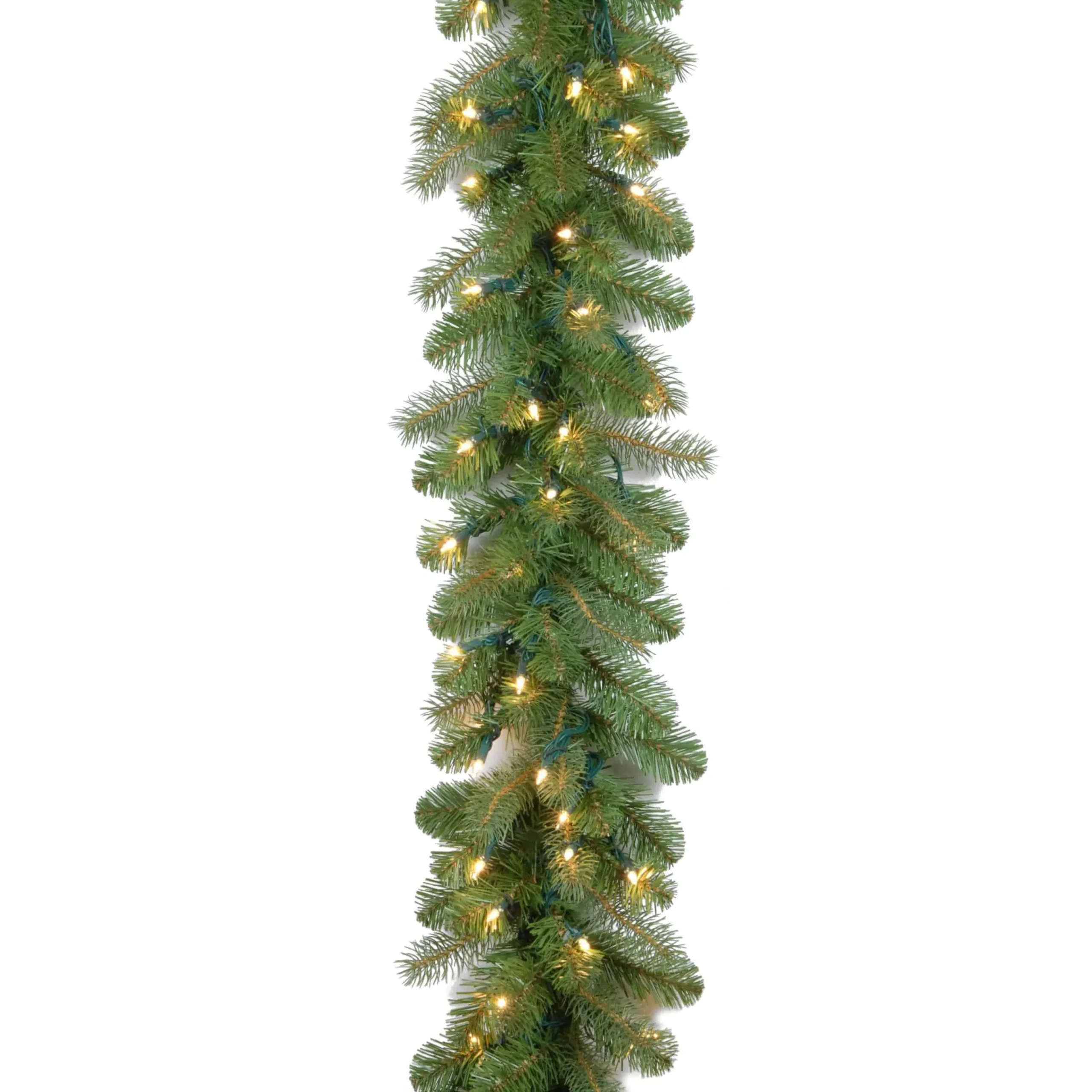 9Ft Feel Real Bayberry Spruce Pre-Lit Mains Powered Christmas Garland