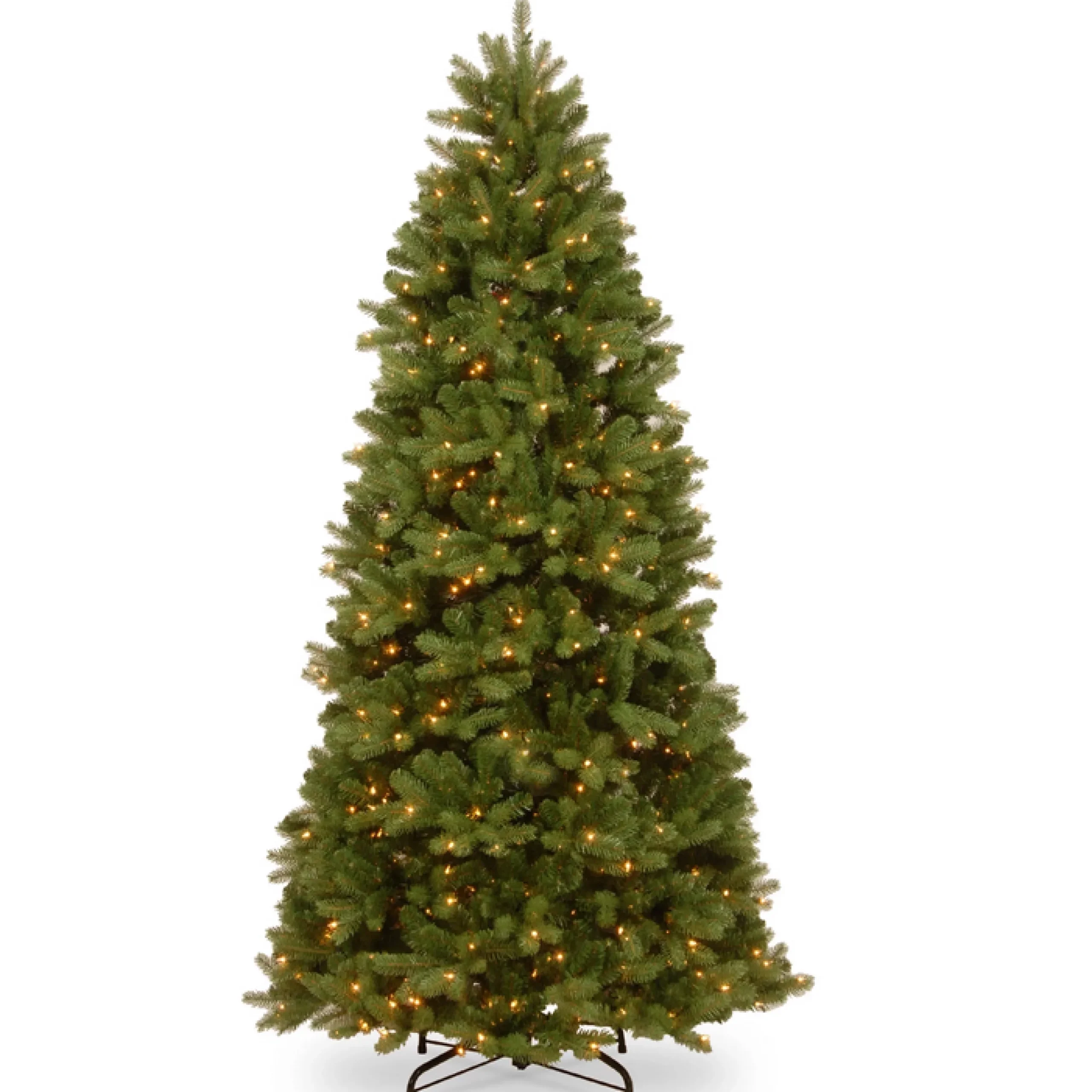 7.5Ft Feel Real Newberry Spruce Pre-Lit Slim Artificial Christmas Tree