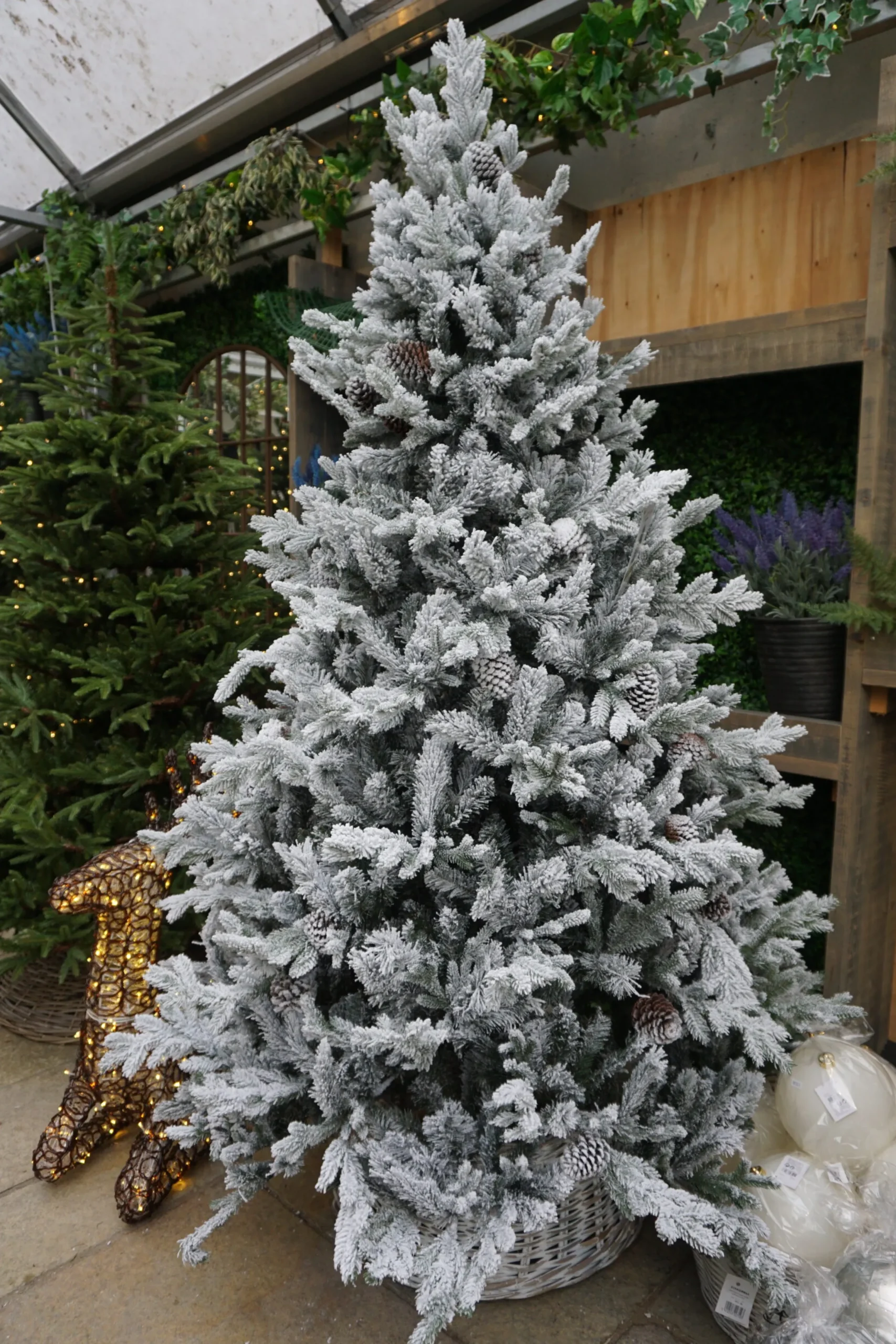 7.5Ft Feel Real Snowy Waterford Pine Artificial Christmas Tree