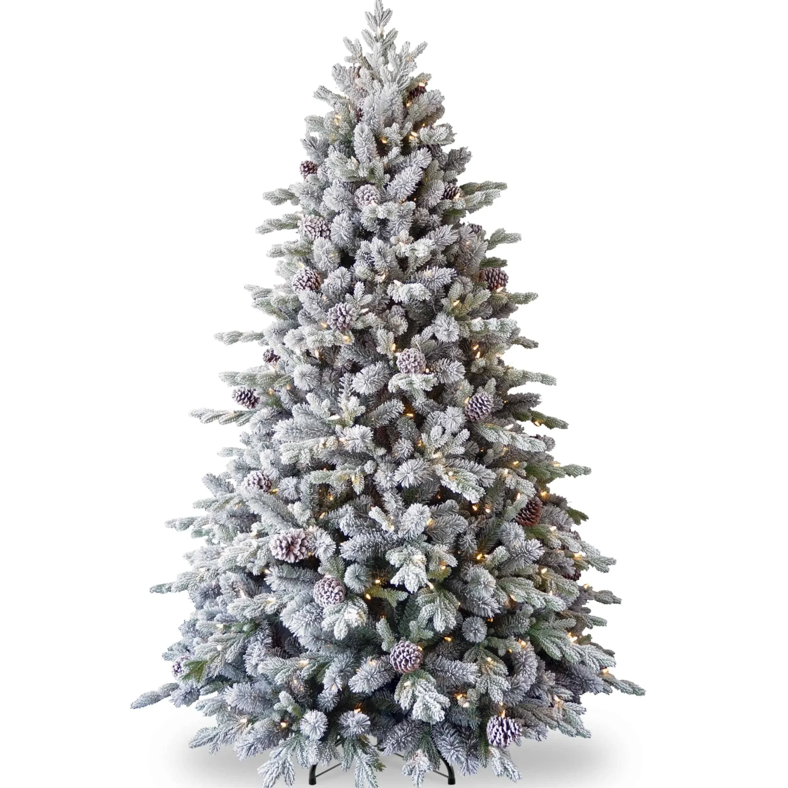 7.5Ft Feel Real Snowy Waterford Pine Pre-Lit Artificial Christmas Tree