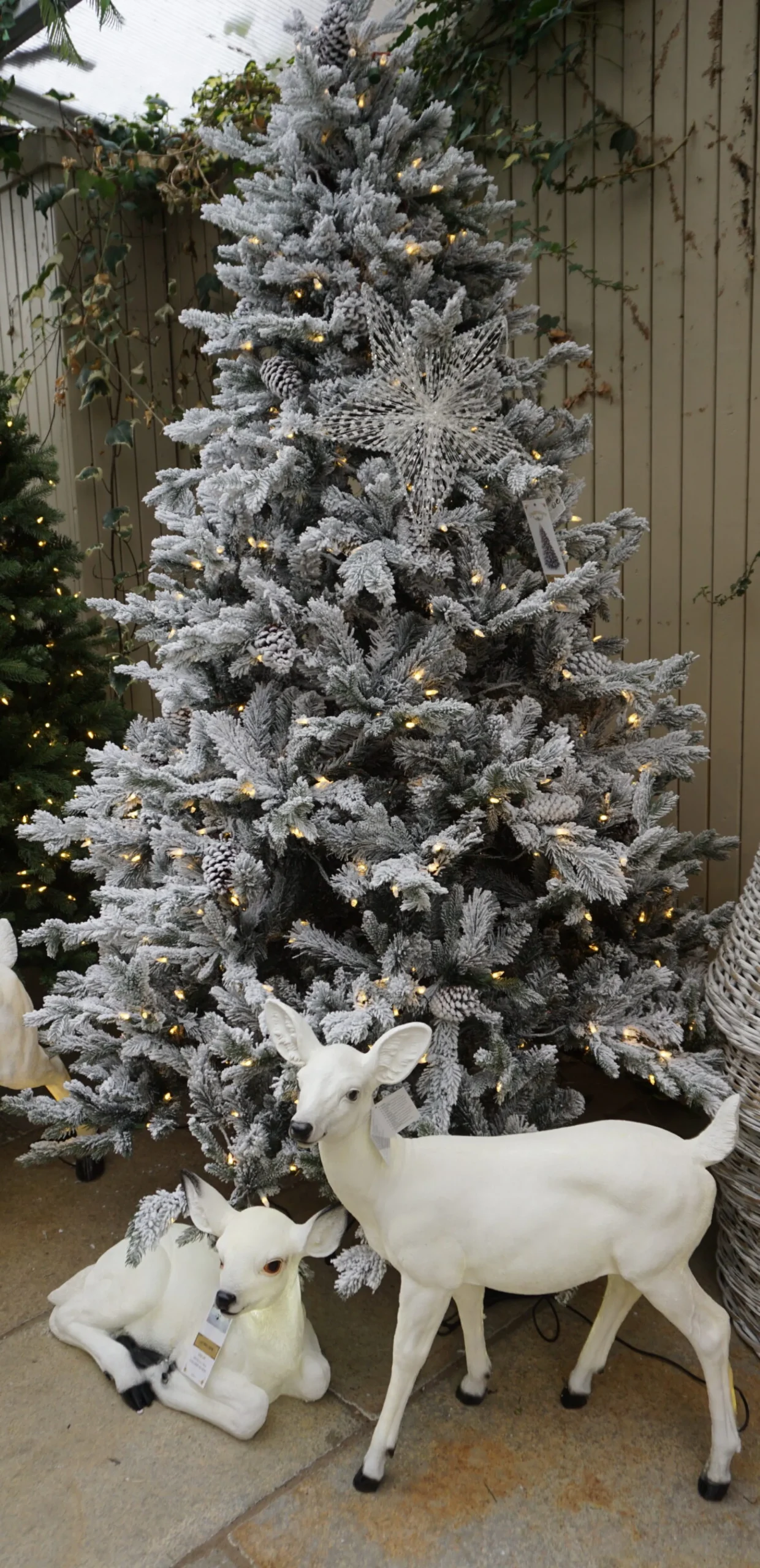 7.5Ft Feel Real Snowy Waterford Pine Pre-Lit Artificial Christmas Tree
