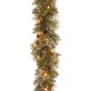 9Ft Glittery Bristle Pine Pre-Lit Christmas Garland