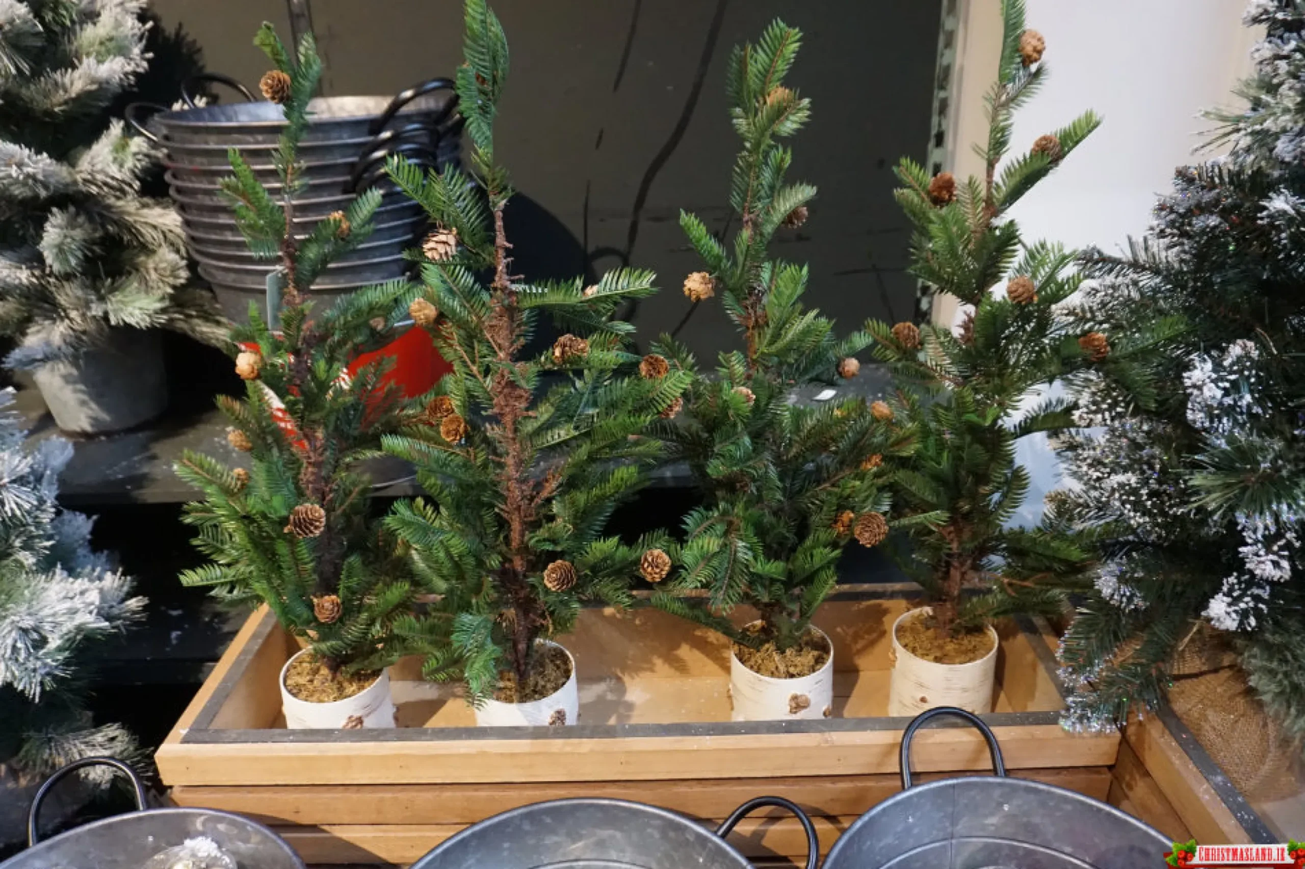 2.5Ft Pine Cone Mini Artificial Christmas Tree In Scandi Pot