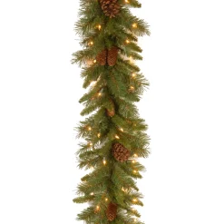 9Ft Pine Cone Pre-Lit Christmas Garland