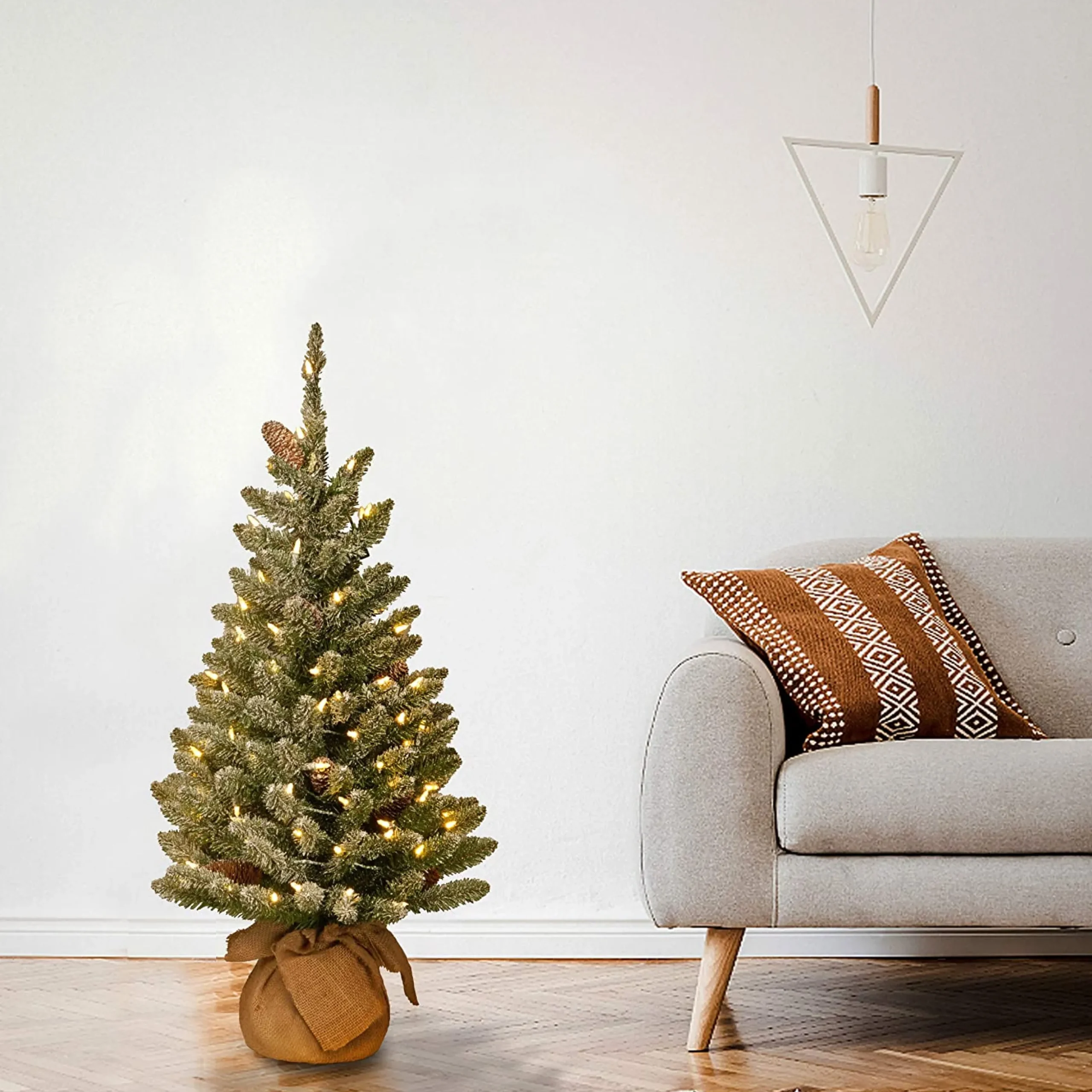 3Ft Snowy Concolor Fir Pre-Lit Artificial Christmas Tree