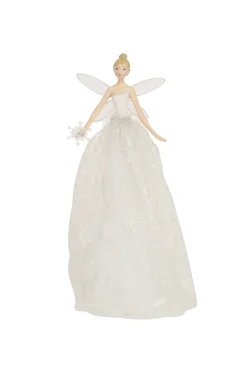 Iridescent Glitter Fabric And Resin Tree Top Fairy – Large