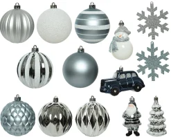 Mixed Christmas Bauble Box Winter Blue