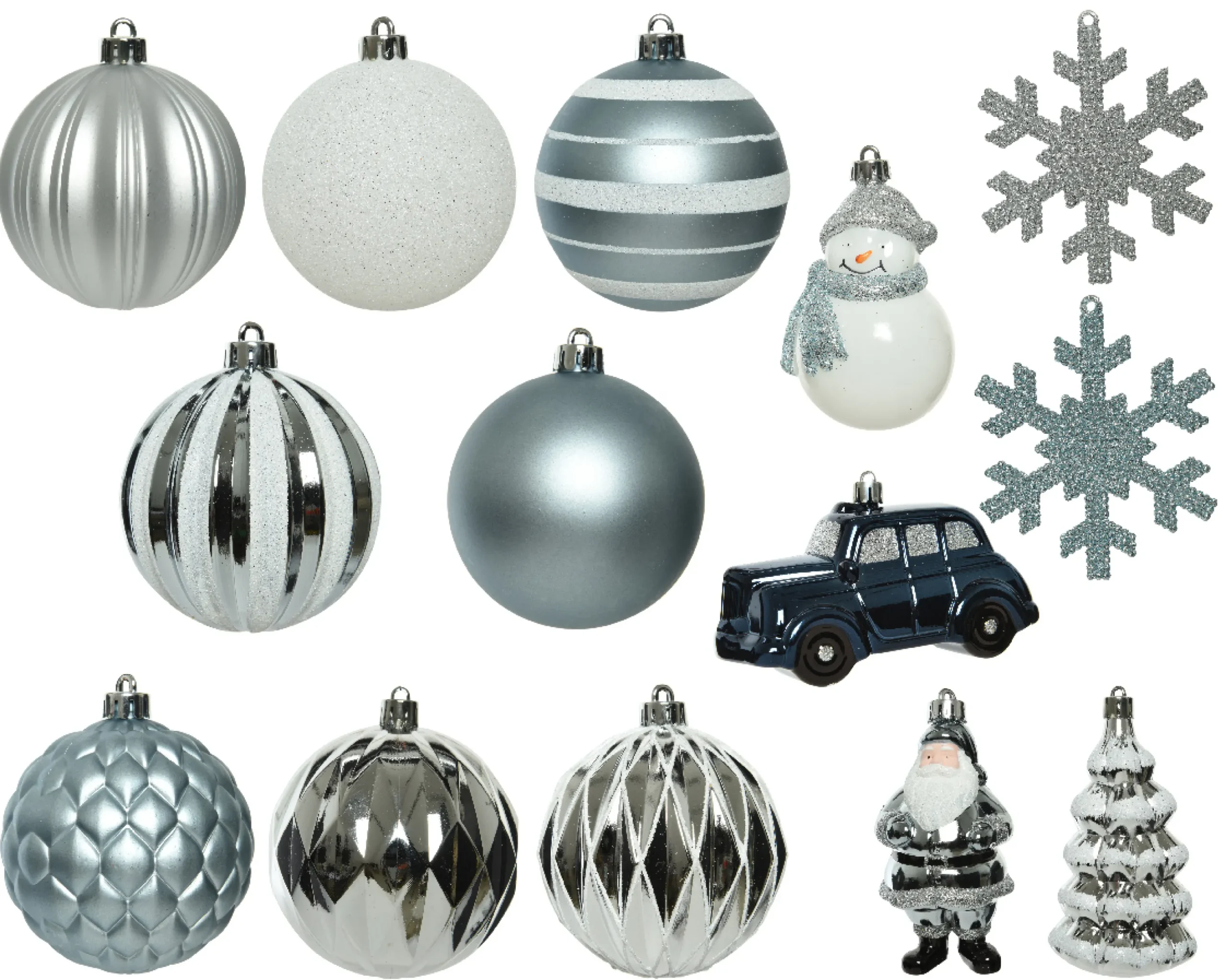 Mixed Christmas Bauble Box Winter Blue