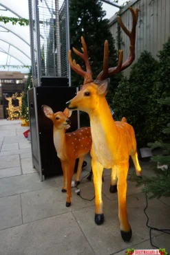 Standing Stag Deer With Warm White Led Lights
